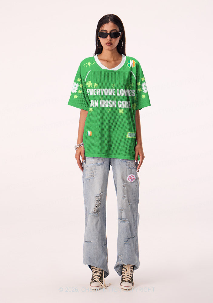 Custom Everyone Loves Irish Girl St Patricks Y2K Sport Jersey Shirts Cherrykitten