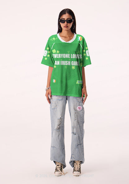 Custom Everyone Loves Irish Girl St Patricks Y2K Sport Jersey Shirts Cherrykitten