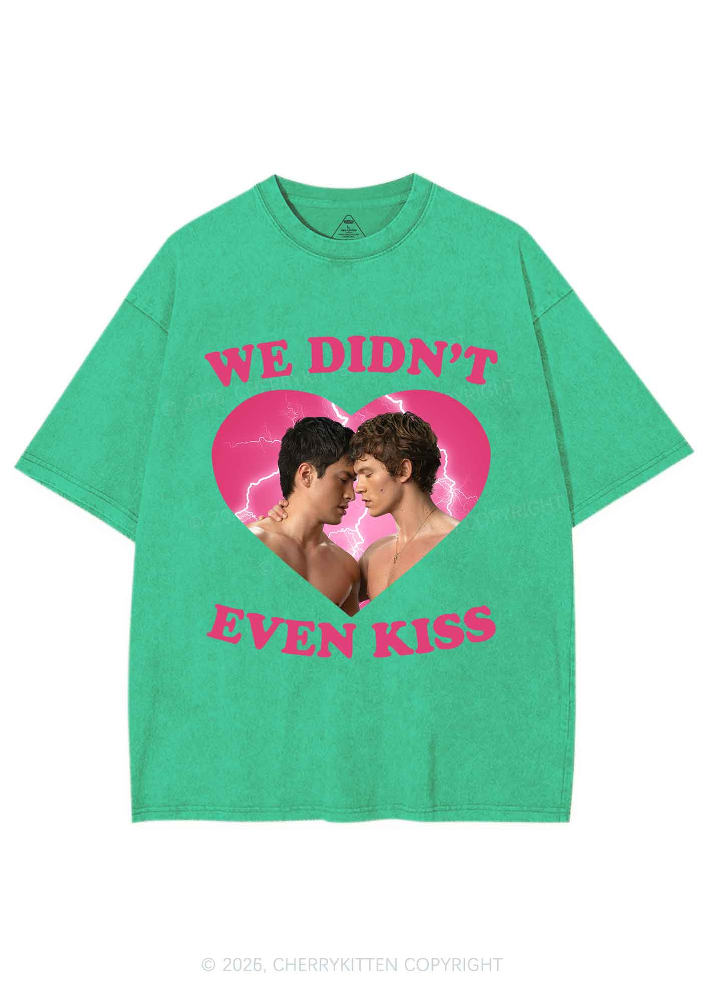 We Didnt Even Kiss Each Other HR Y2K Shirts Washed Tee Cherrykitten