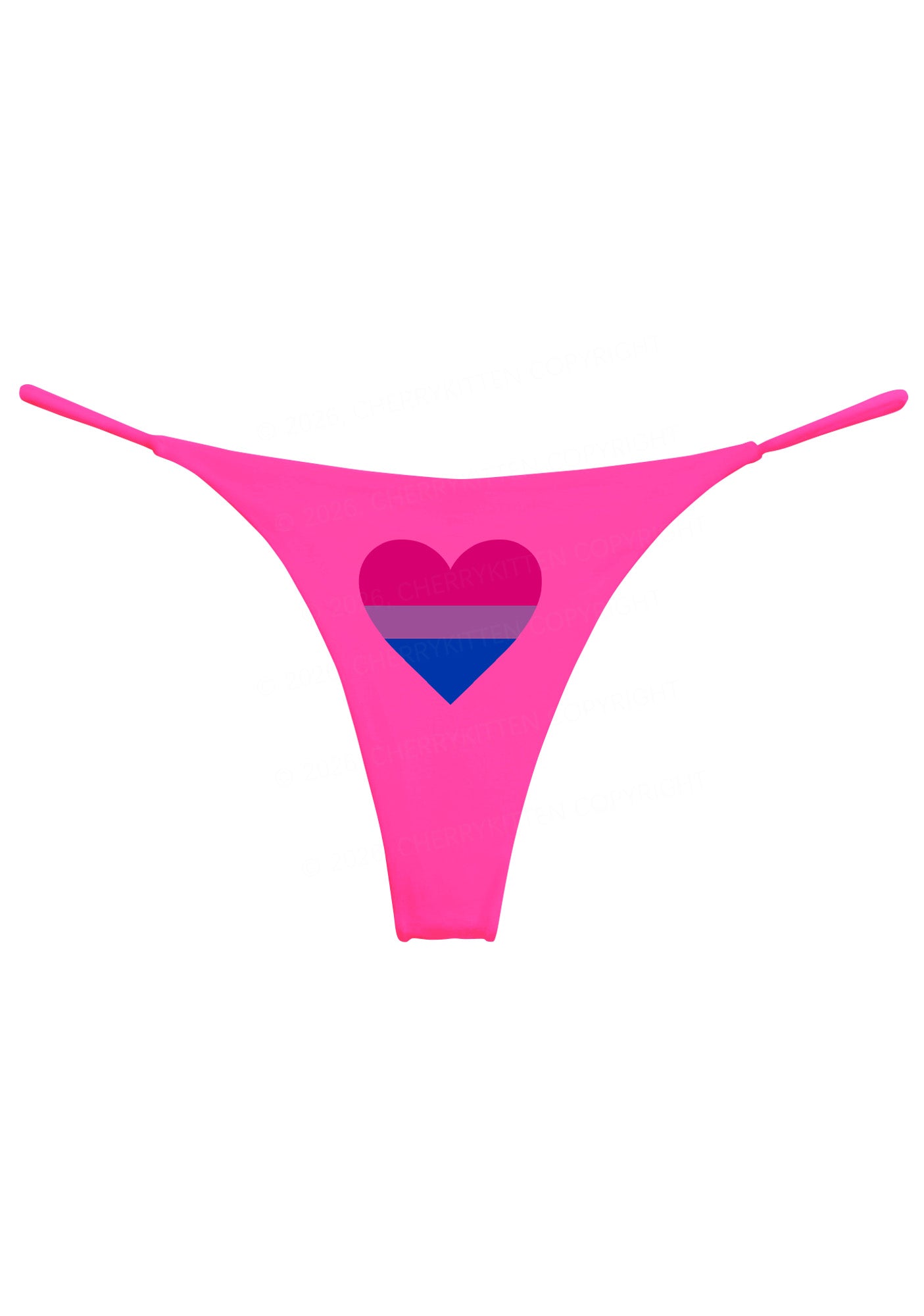 Bisexual Heart Pride Y2K Bikini String Thong Cherrykitten