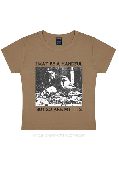 Halloween I May Be A Handful Y2K Baby Tee Cherrykitten