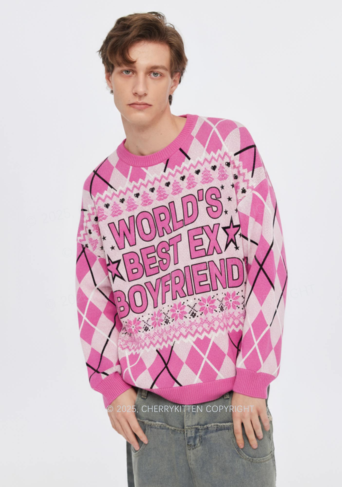 Best Ex Boyfriend Y2K Christmas Knit Sweatshirt Cherrykitten