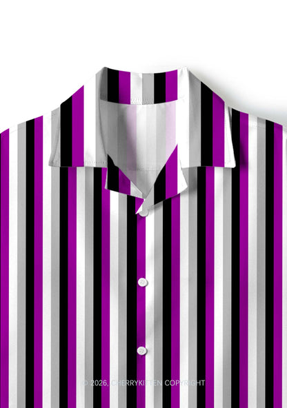 Asexual Flag Pride Y2K Print Hawaiian Shirt Cherrykitten