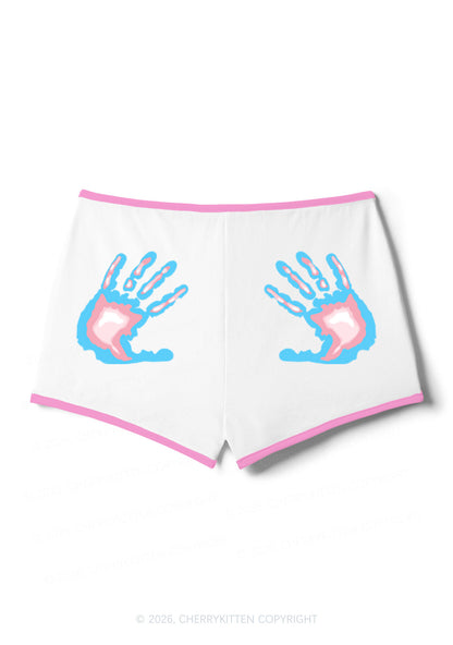 Trans Thermal Hands Pride Y2K Booty Shorts Cherrykitten