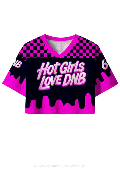 Hot Girls Love DNB Y2K Crop Sport Jersey Shirts Cherrykitten