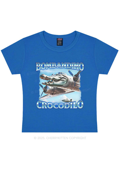 Bombandino Crocodilo Italian Brainrot Shirt Y2K Baby Tee Cherrykitten