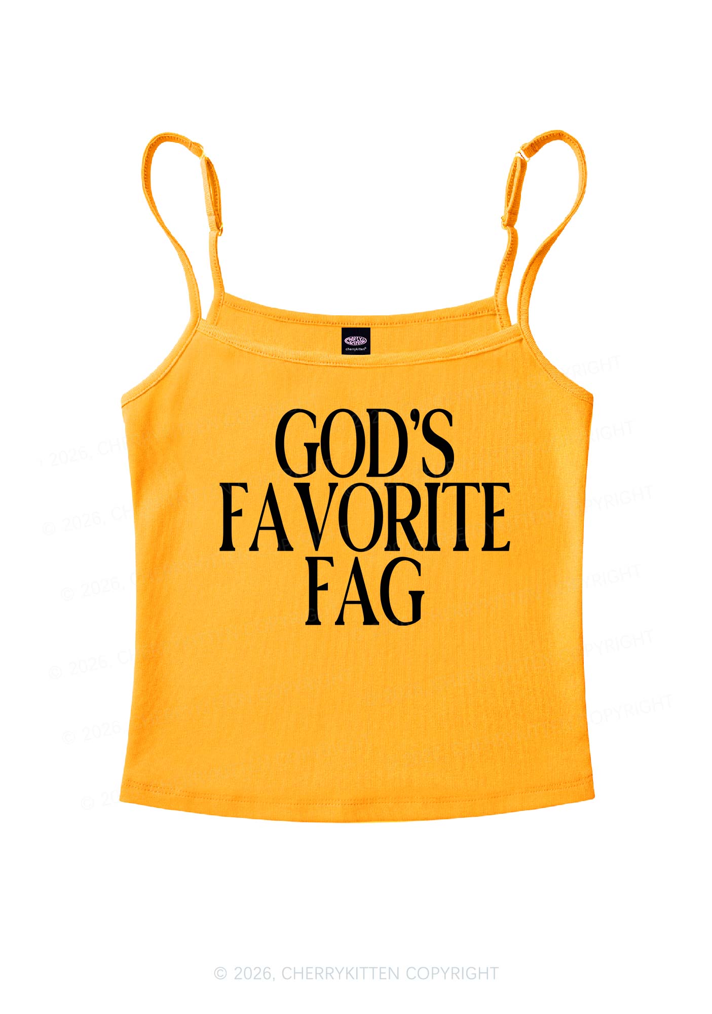 Gods Favorite Fag Pride Y2K Spaghetti Strap Cami Cherrykitten