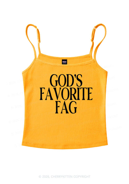 Gods Favorite Fag Pride Y2K Spaghetti Strap Cami Cherrykitten