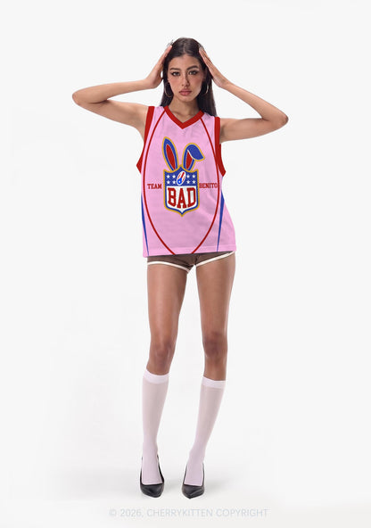 Pink Football Bunny Y2K Sport Jersey Tank Cherrykitten