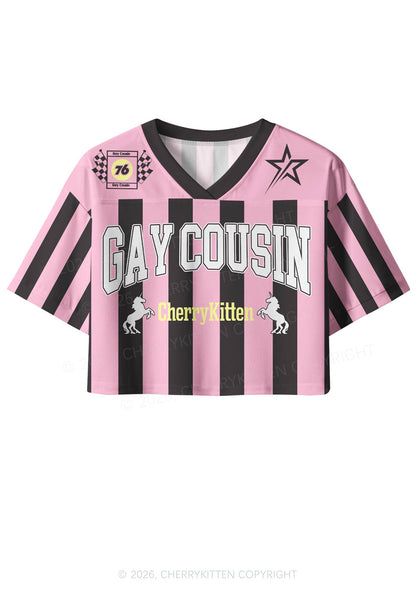 Gay Cousin Pride Y2K Crop Sport Jersey Shirts Cherrykitten
