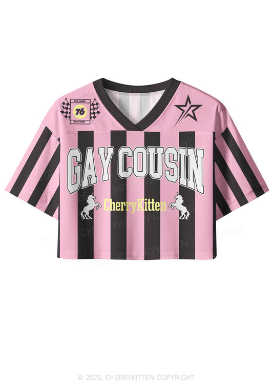 Gay Cousin Pride Y2K Crop Sport Jersey Shirts Cherrykitten