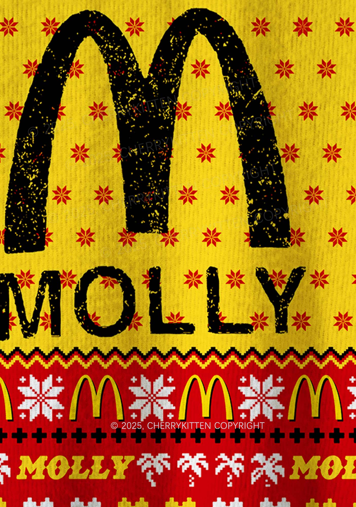 Red Molly Y2K Christmas Knit Sweatshirt Cherrykitten