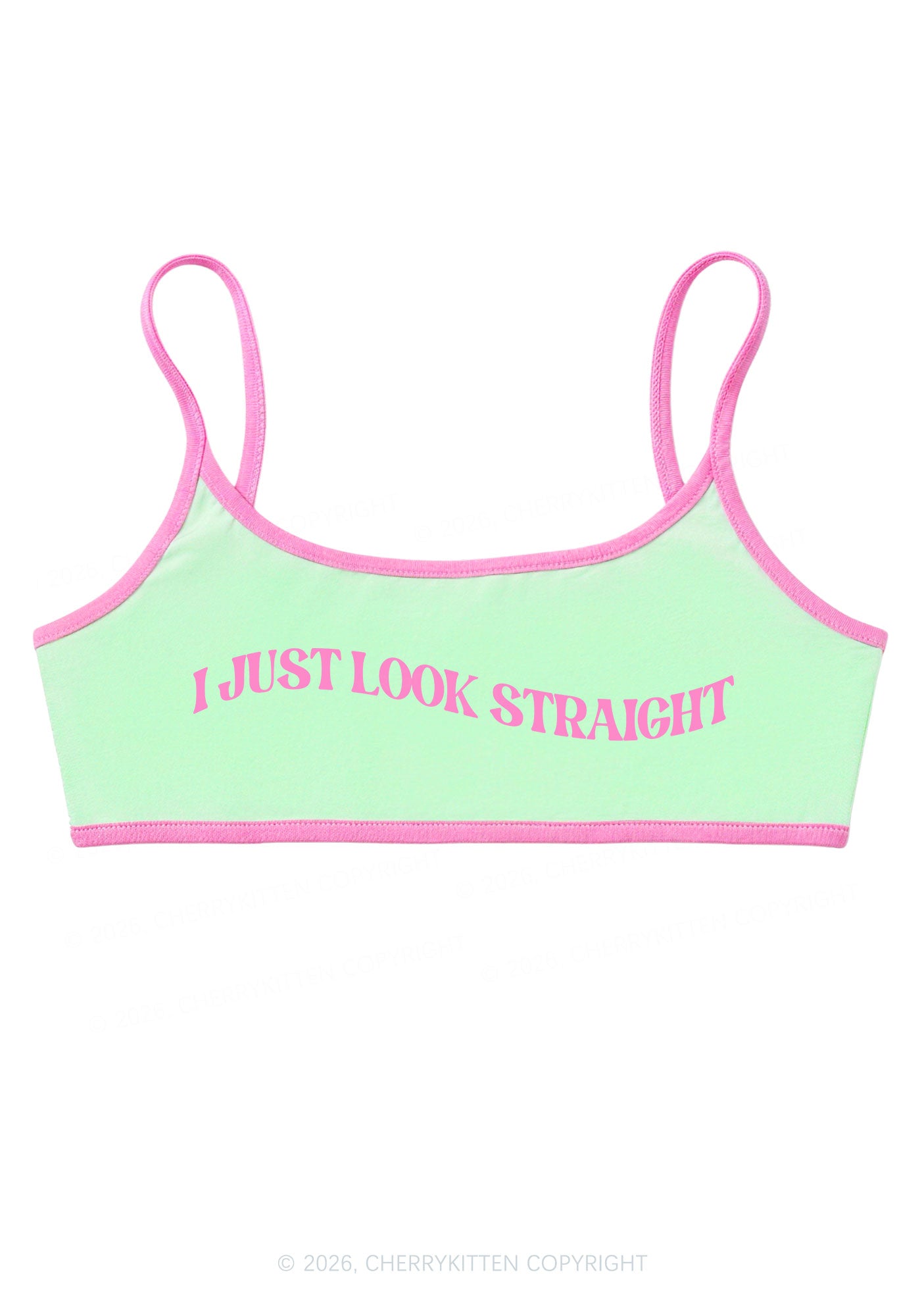 I Just Look Straight Pride Y2K Super Crop Cami Cherrykitten