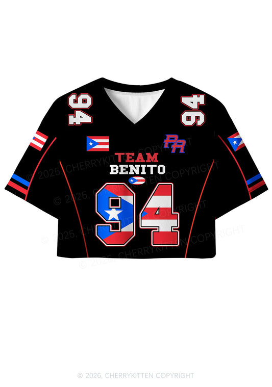 Black Team Bunny Y2K Crop Sport Jersey Shirts Cherrykitten