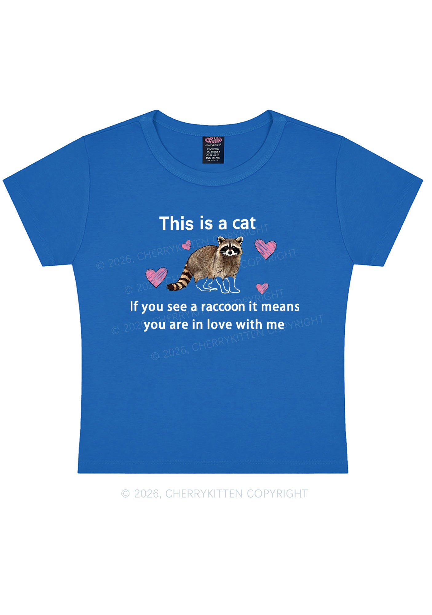 If You See A Raccoon Y2K Baby Tee Cherrykitten