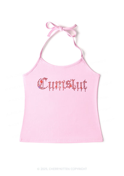 Rhinestone Cxmslxt Y2K Halter Neck Cami Cherrykitten