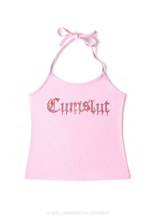 Rhinestone Cxmslxt Y2K Halter Neck Cami Cherrykitten