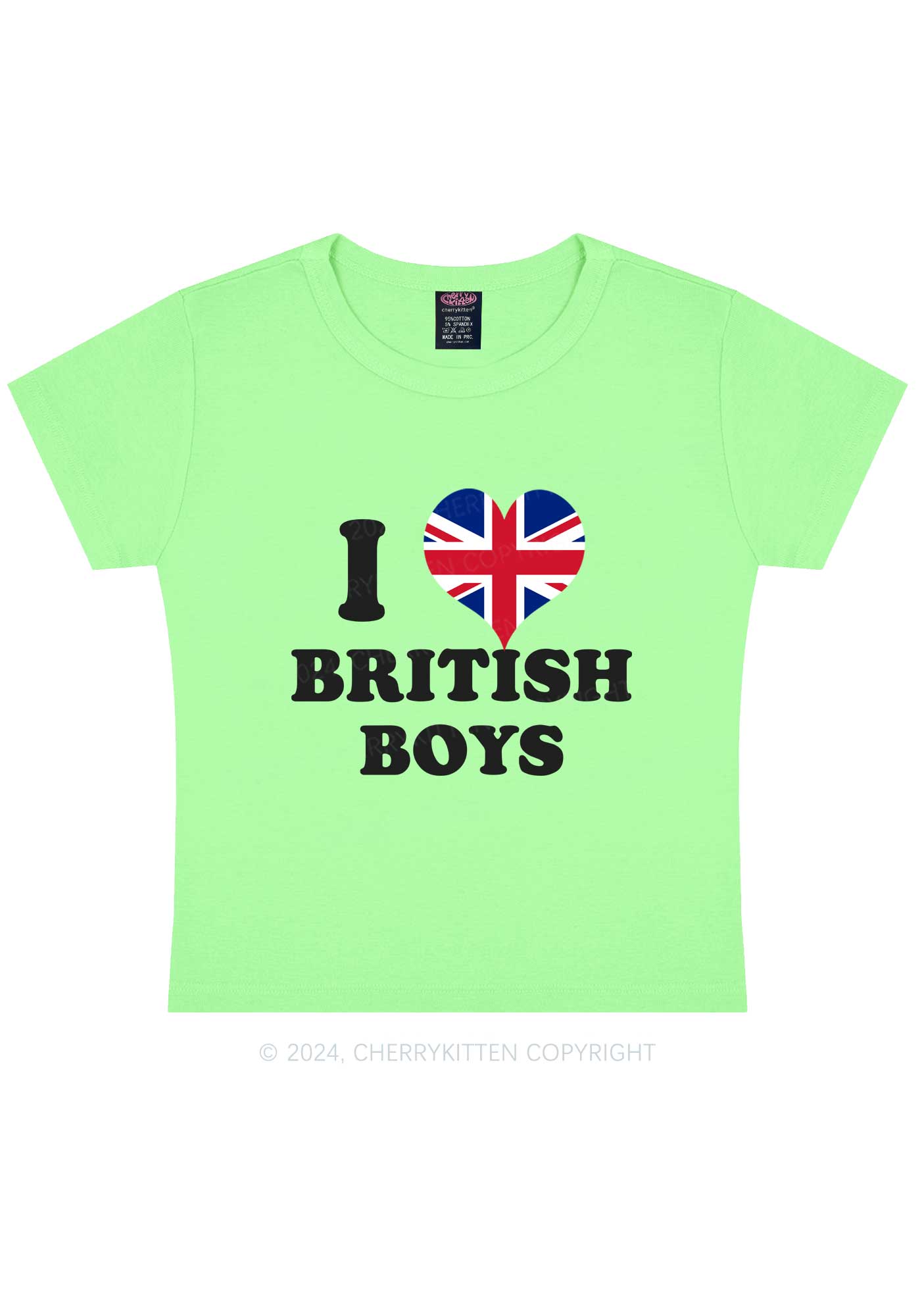 I Love Boys Custom Photo Y2K Baby Tee Cherrykitten