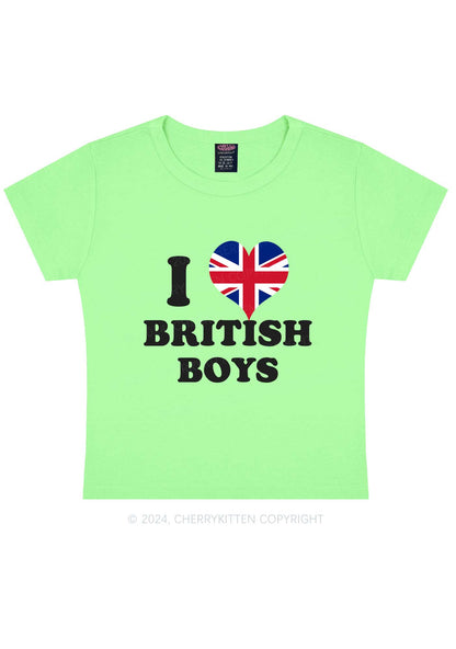I Love Boys Custom Photo Y2K Baby Tee Cherrykitten