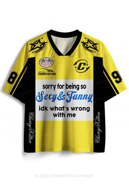 Custom Sorry For Being So Funny Y2K Sport Jersey Shirts Cherrykitten