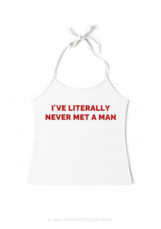 Never Met A Man Pride Y2K Halter Neck Cami Cherrykitten