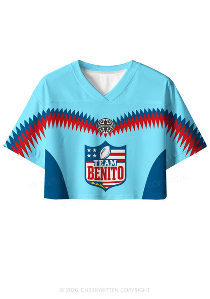 Blue Team Bunny Y2K Crop Sport Jersey Shirts Cherrykitten