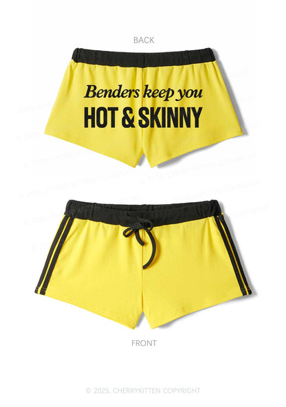 Benders Keep You Hot Skinny Y2K Drawstring Mini Shorts Cherrykitten