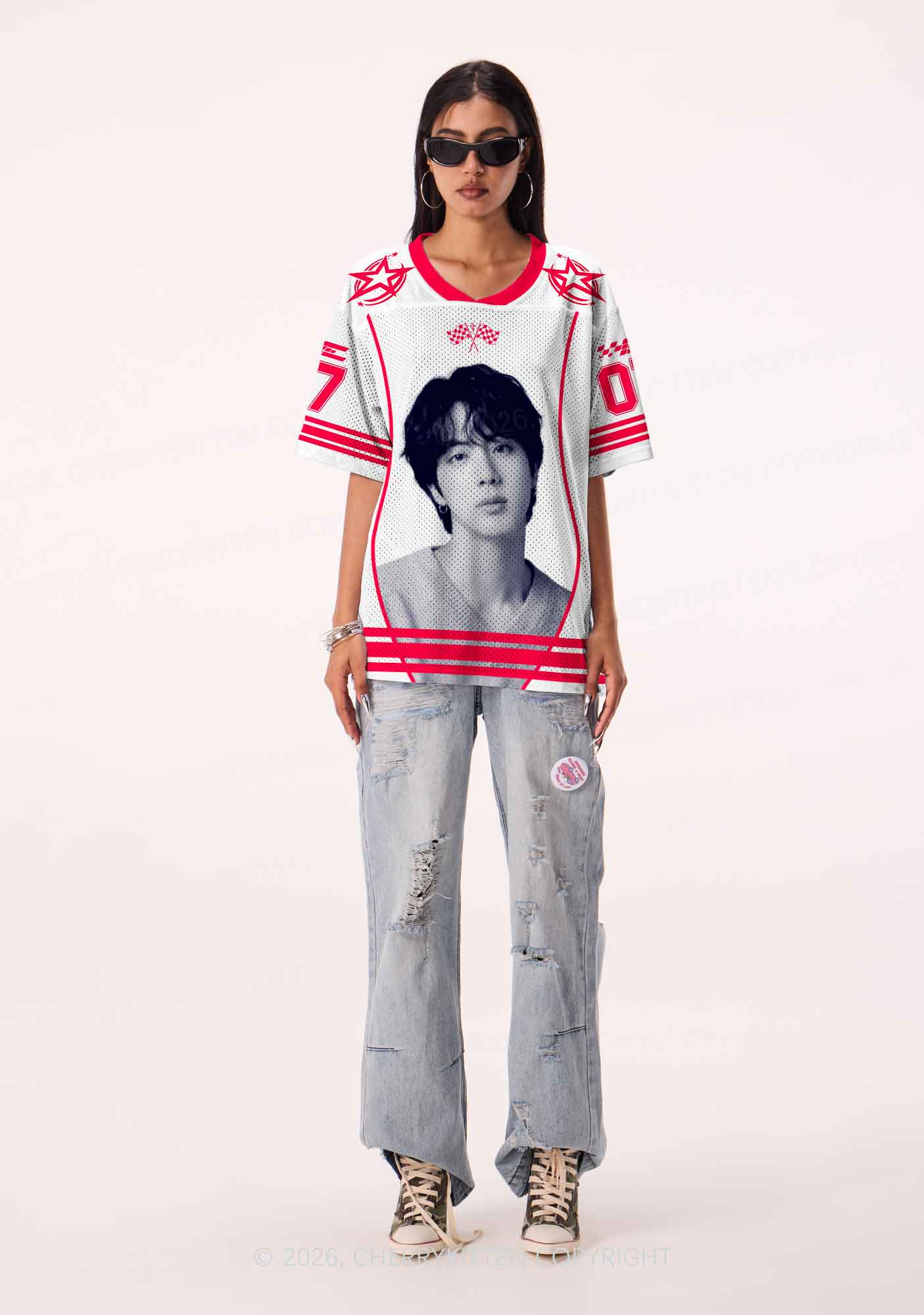 Kpop Handsome Guy Y2K Sport Jersey Shirts Cherrykitten