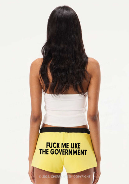 Fxxk Me Y2K Drawstring Mini Shorts Cherrykitten