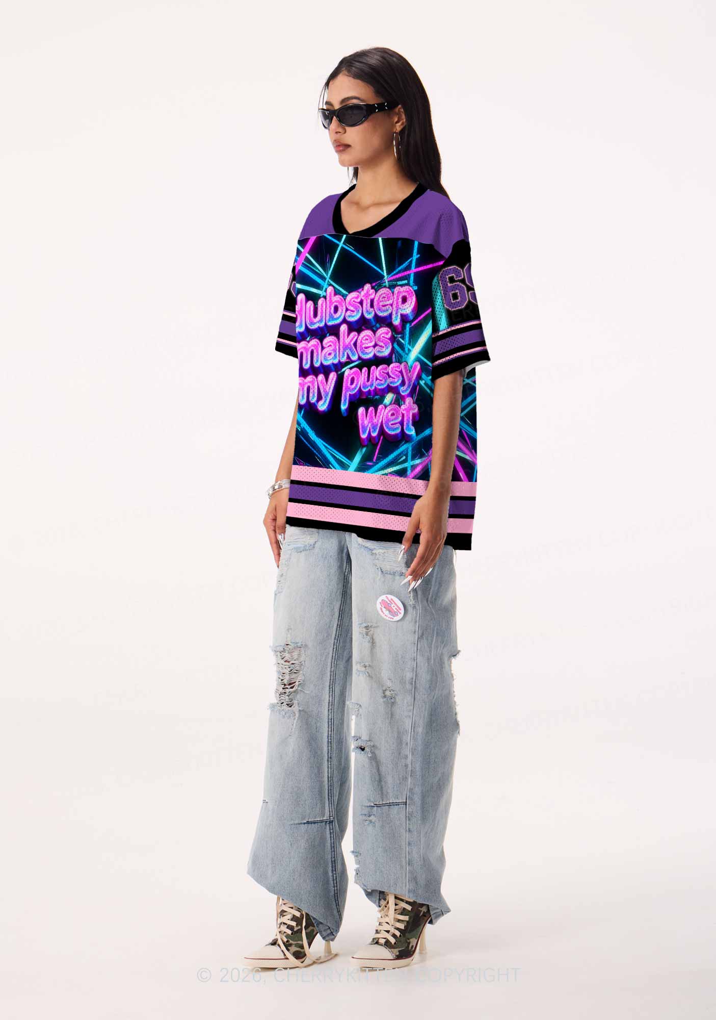 Dubstep Makes My Puxxy Wet Y2K Sport Jersey Shirts Cherrykitten