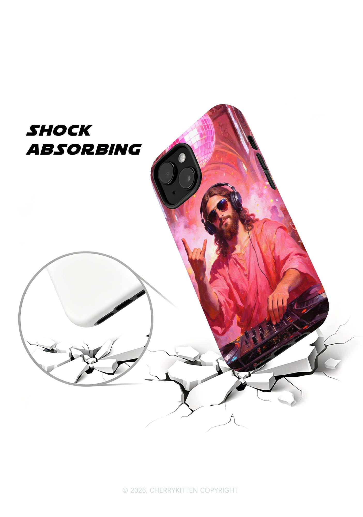 Disco Jesus DJ Y2K Phone Case Cherrykitten