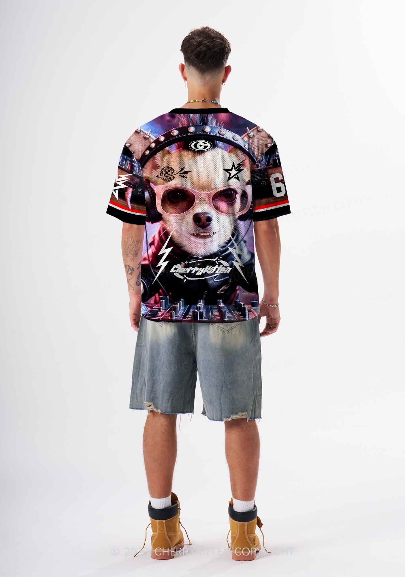 Punk Rock Chihuahua DJ Y2K Sport Jersey Shirts Cherrykitten