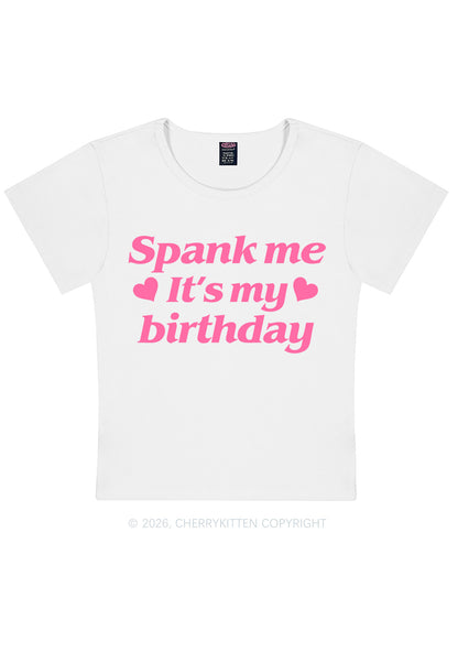 Spank Me Its My Birthday Heart Y2K Baby Tee Cherrykitten