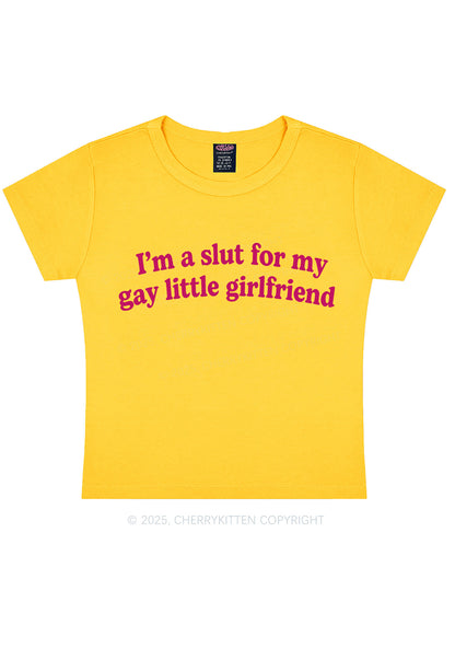 Slxt For My Gay GF Valentine's Day Y2K Baby Tee Cherrykitten