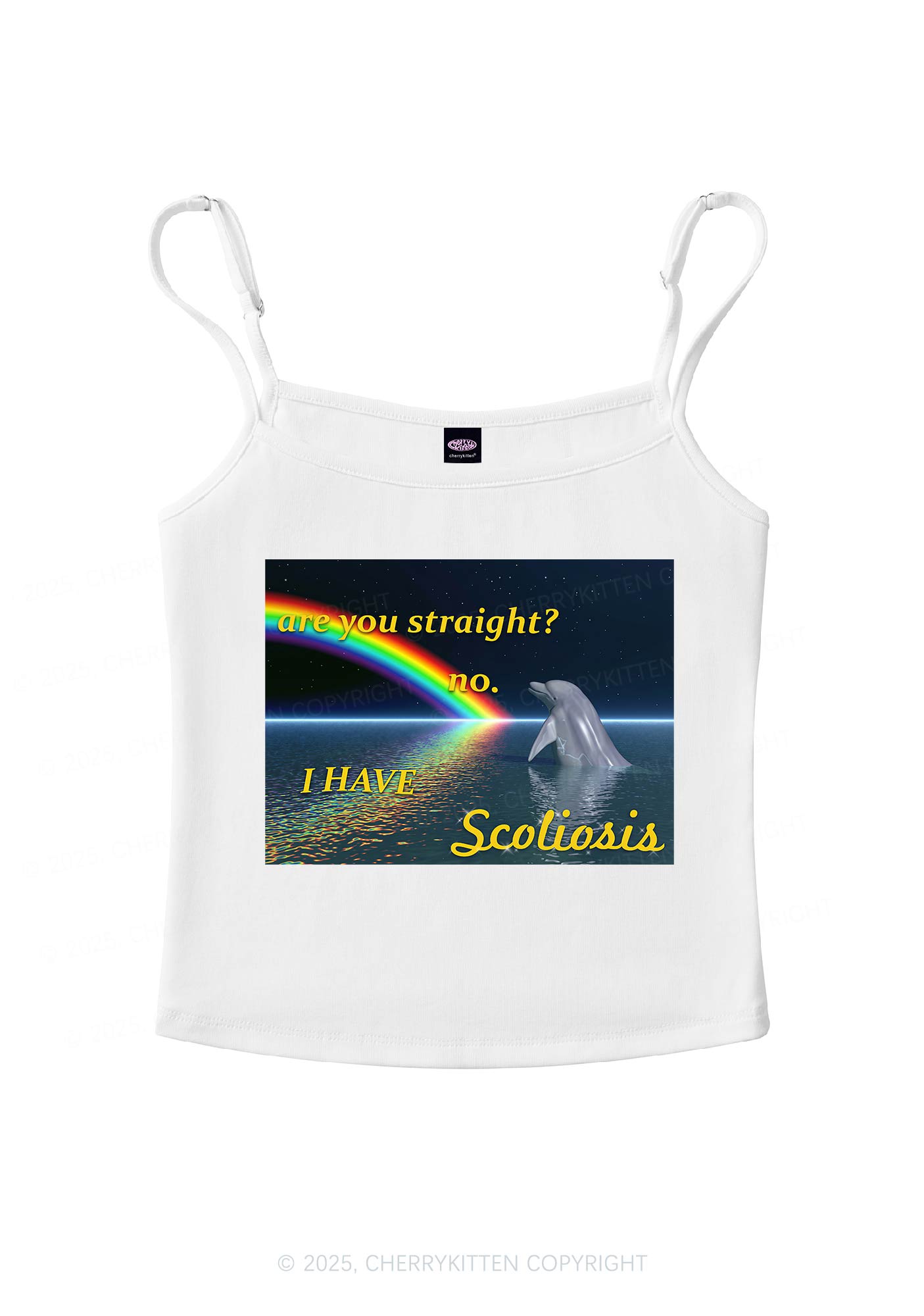 I Have Scoliosis Pride Y2K Spaghetti Strap Cami Cherrykitten