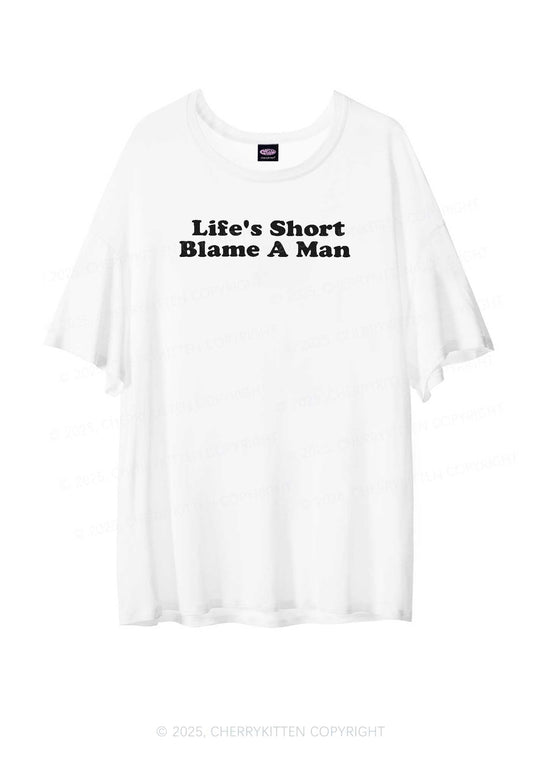 Blame A Man Y2K Sheer Boyfriend Tee Cherrykitten