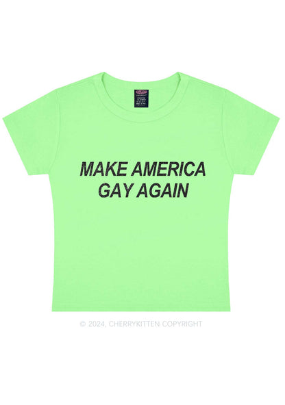 Make America Gay Again Y2K Baby Tee Cherrykitten