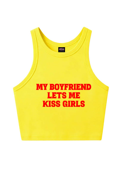 BF Lets Me Kiss Girls Y2K Crop Tank Top Cherrykitten