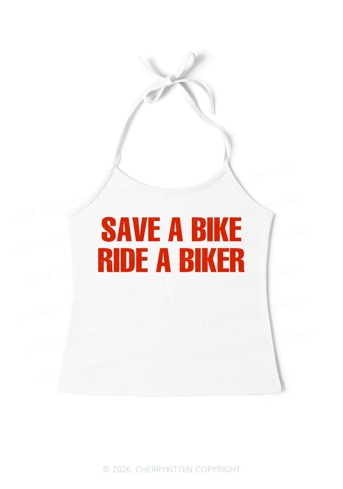 Save Bike Ride Biker Y2K Halter Neck Cami Cherrykitten