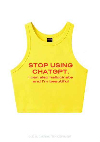 Stop Using GPT Y2K Crop Tank Top Cherrykitten