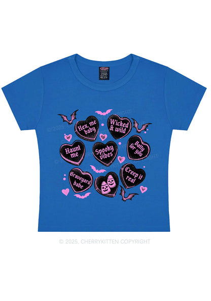 Spooky Candy Heart Valentine's Day Y2K Baby Tee Cherrykitten
