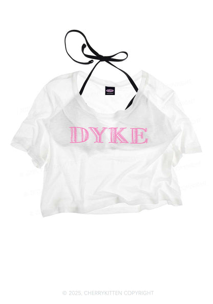 DYKE Pride Y2K Sheer Crop Tee Cherrykitten