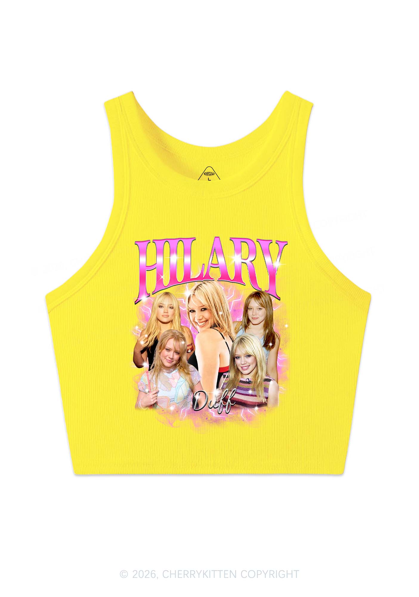 HD Pink Lightning Blonde Girl Y2K Crop Tank Top Cherrykitten
