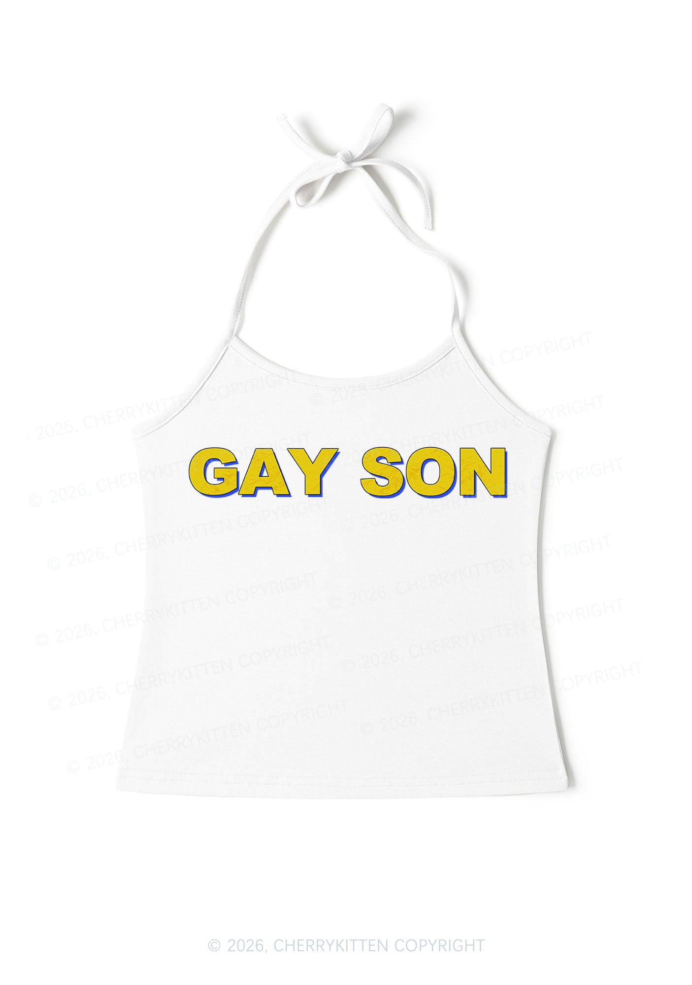 Gay Son Pride Y2K Halter Neck Cami Cherrykitten