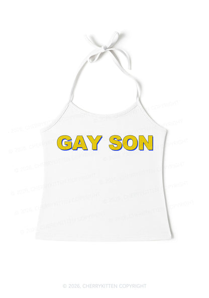 Gay Son Pride Y2K Halter Neck Cami Cherrykitten