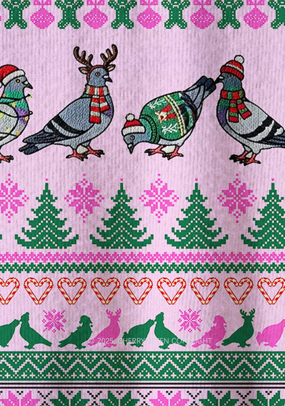 Christmas Pigeon Y2K Christmas Knit Sweatshirt Cherrykitten