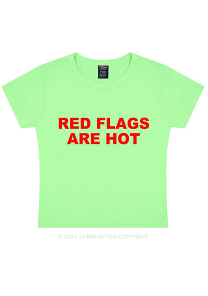 Red Flags Are Hot Y2K Baby Tee Cherrykitten