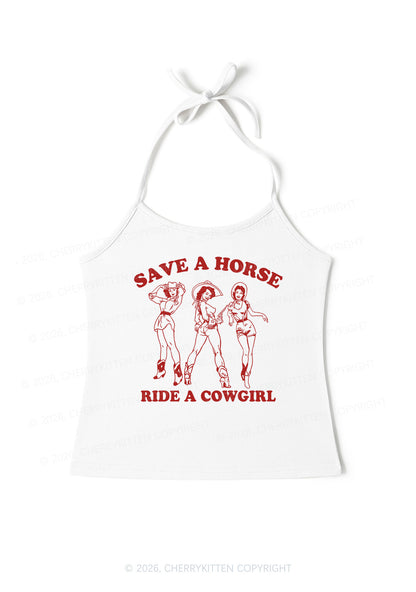 Ride A Cowgirl Pride Y2K Halter Neck Cami Cherrykitten