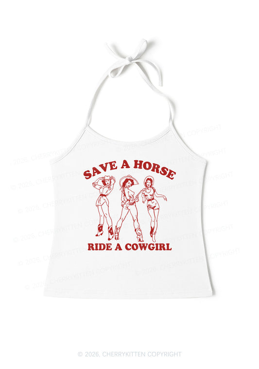 Ride A Cowgirl Pride Y2K Halter Neck Cami Cherrykitten