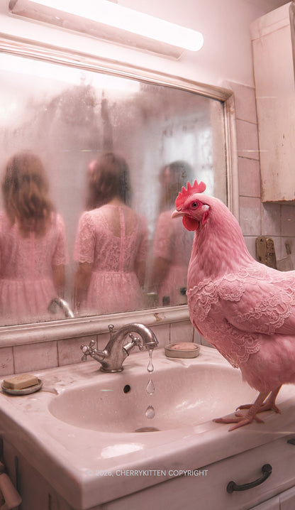 Pink Lace Chicken Y2K Phone Case Cherrykitten